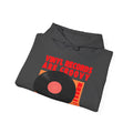 'Vinyl Records Are Groovy' Men's Hoodie, showing reverse