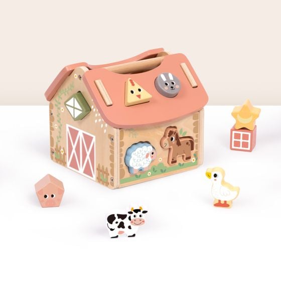 Wooden Shape Sorter Barn