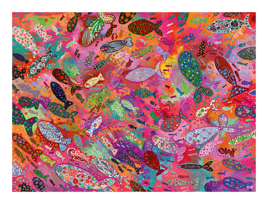 Fish in Fuchsia 500 Piece Jigsaw Puzzle