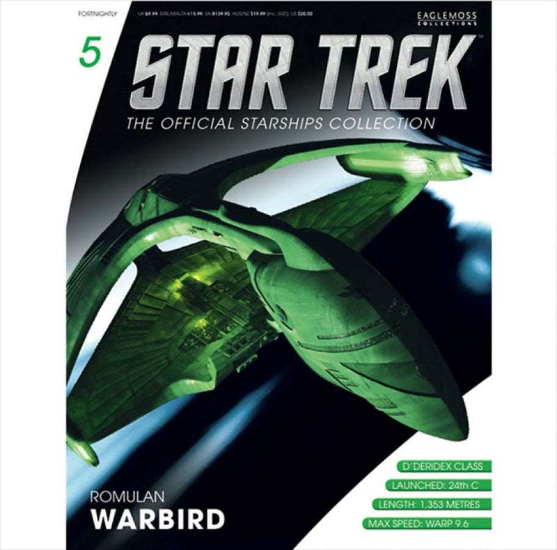 Romulan Warbird Model Diecast Ship STDC05 (Eaglemoss / Star Trek), side angle