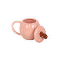 Pink Curly Pumpkin Lidded Mug