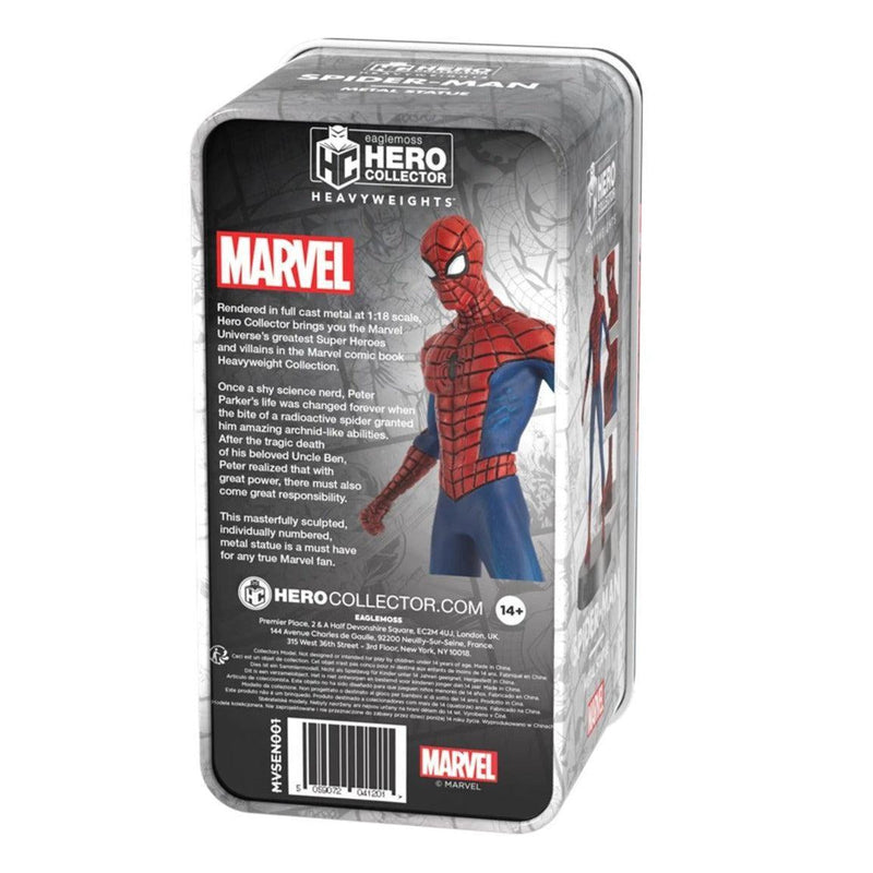 Spider-Man (Comic) Metal Statue 1:18 Scale Figurine (Marvel Eaglemoss Heavyweights), in display