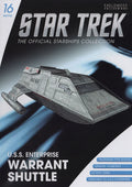 U.S.S. Enterprise Takayama-Type Shuttle - 4 Warrant Model Diecast Shuttlecraft Ship (Eaglemoss / Star Trek), rear view