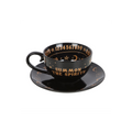 Black Talking Board Teacup and Saucer