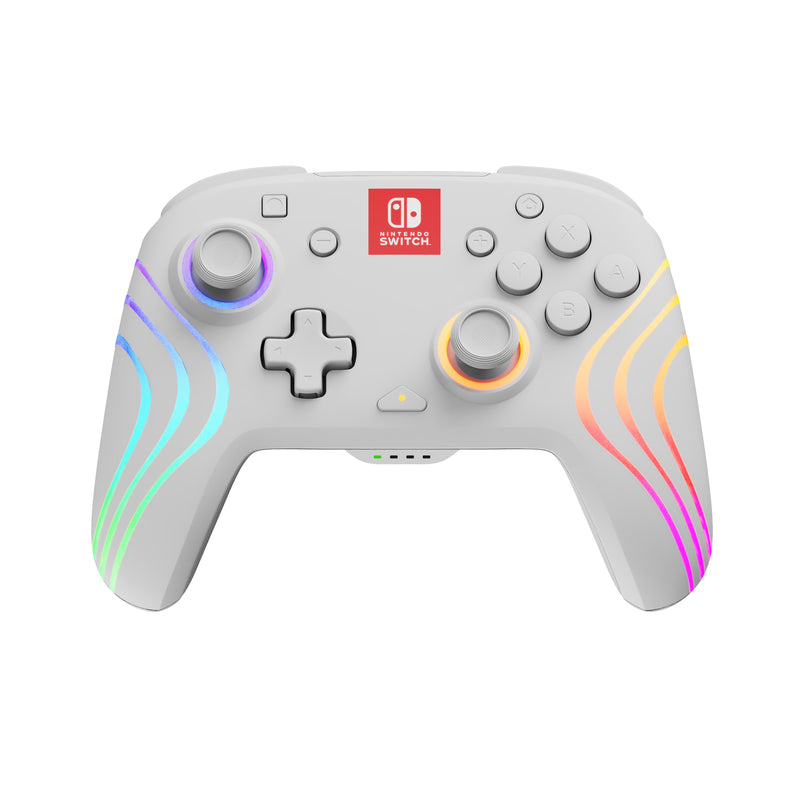 PDP Afterglow Wave Wireless Controller White for Nintendo Switch side angle