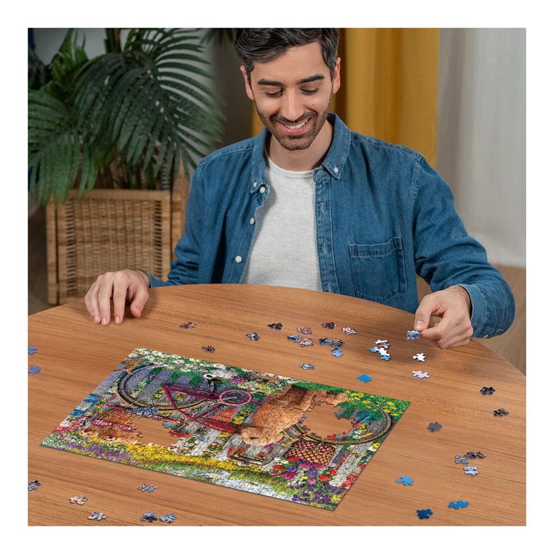 Cute Dogs in the Garden 500 Piece Jigsaw Puzzle