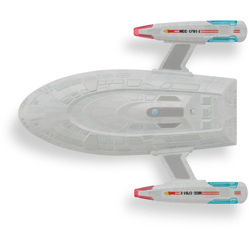 U.S.S. Enterprise NCC-1701-E Captain's Yacht (Cousteau) Starship Model Die Cast Ship (Star Trek), in display