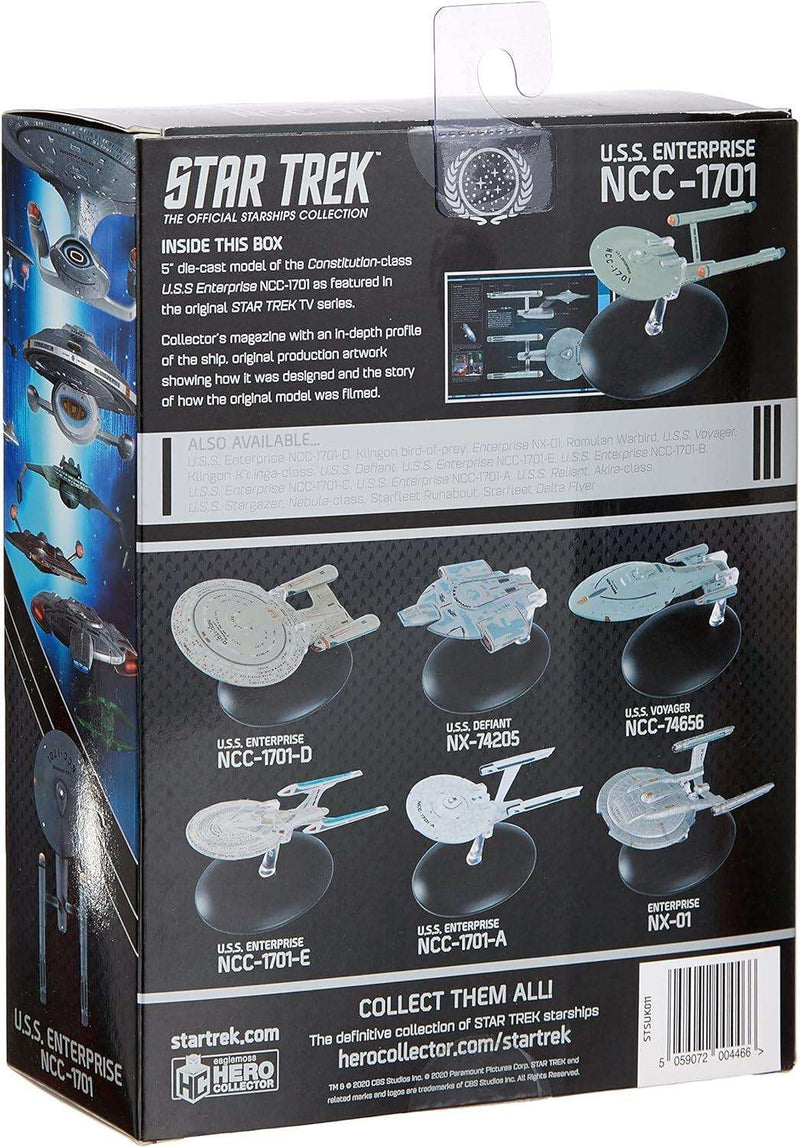 U.S.S. Enterprise NCC-1701 (Constitution-class) TOS Diecast Model Ship Window Boxed (Star Trek / Eaglemoss), size reference