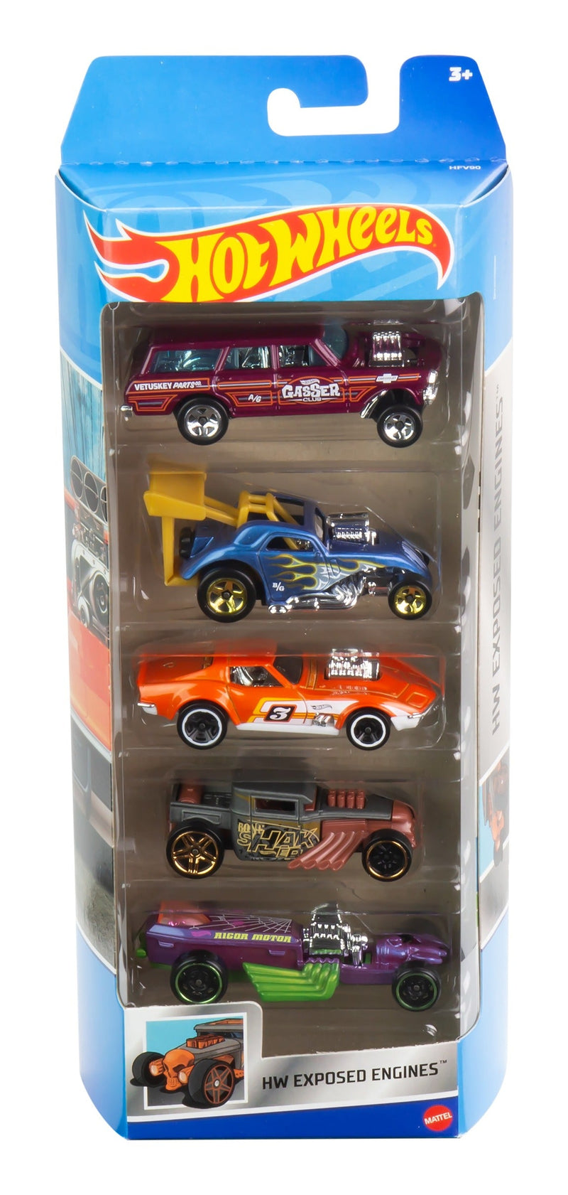 Hot Wheels 5 Car Gift Set, in display