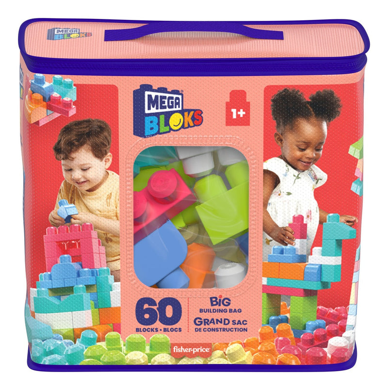 Mega Bloks Big Building Bag Pink, close-up detail