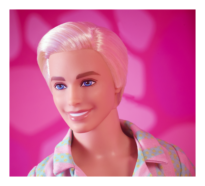 Barbie Movie Ken Pastel Stripes Beach Set, close-up detail