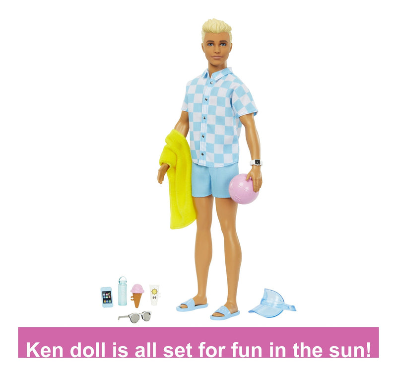 Barbie Movie Ken Beach Doll, side angle