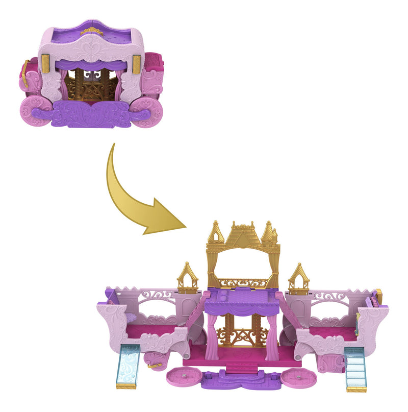 Disney Princess Carriage to Castle 2 in1 Playset, in display