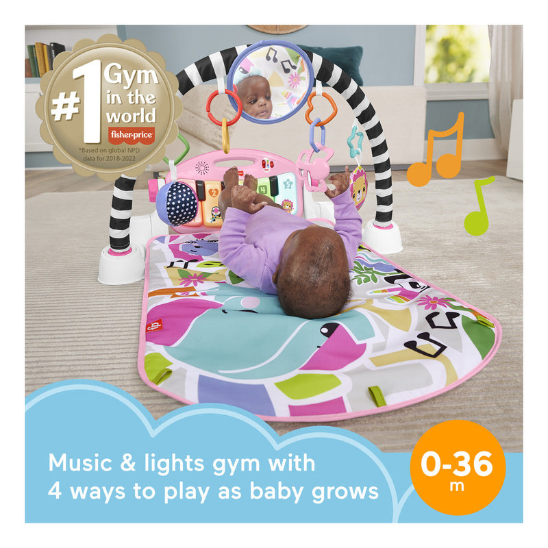 Fisher Price Glow and Grow Kick and Play Gym - Pink, showing reverse