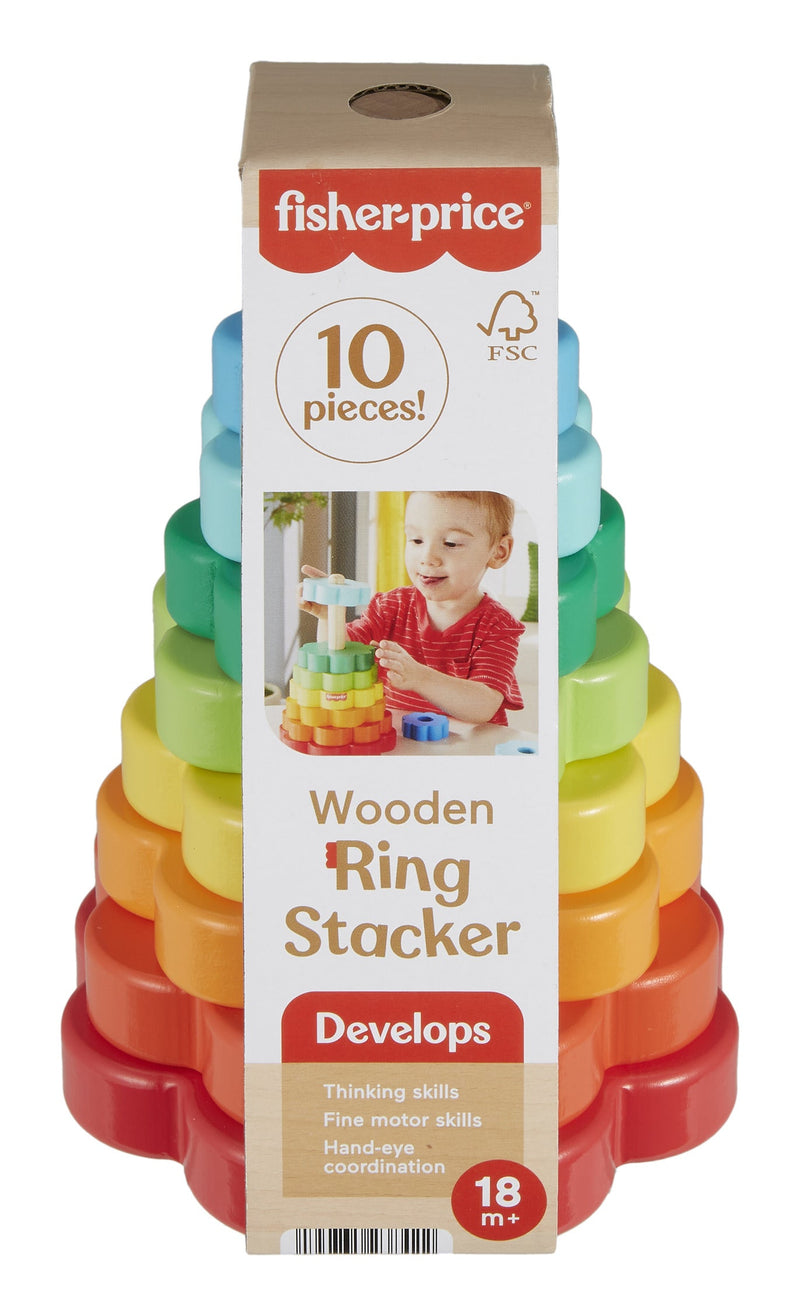Fisher Price Wooden Ring Stacker, rear view