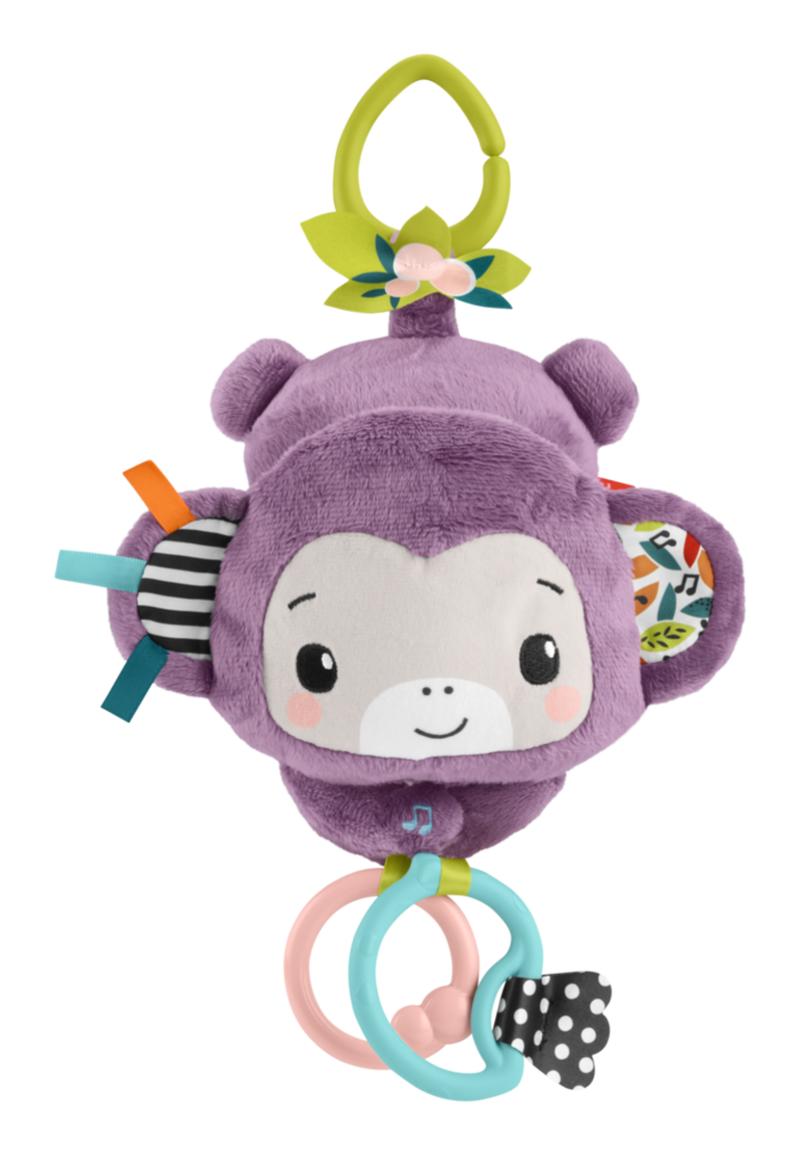 Fisher Price Sing & Go Purple Monkey, side angle