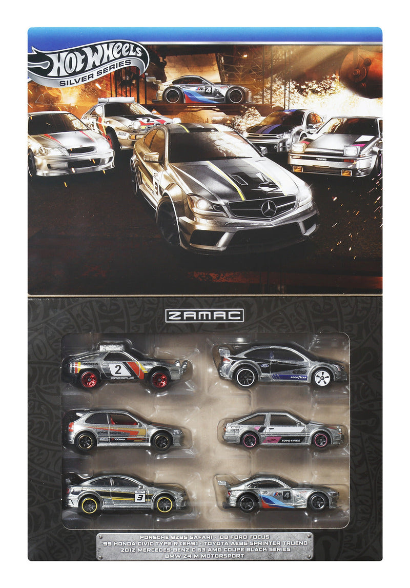 Hot Wheels Silver Series ZAMAC Multipack, showing reverse