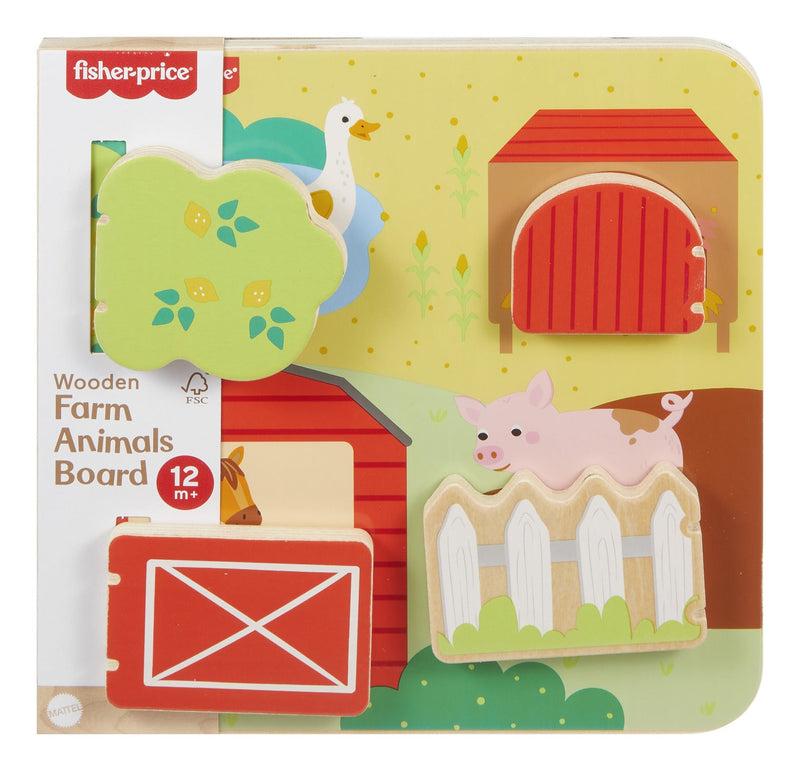 Fisher Price Wooden Farm Animal Board, packaging shot