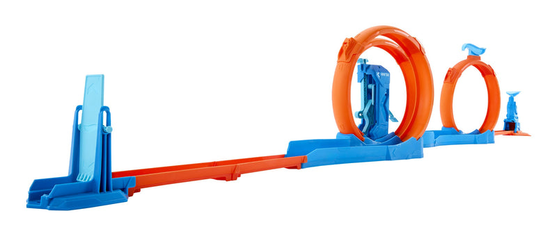 Hot Wheels Track Creator Triple Loop Frenzy Kit, showing reverse