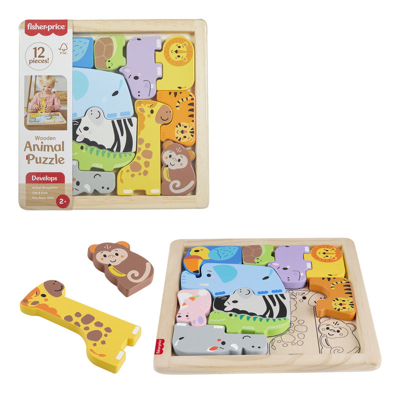 Fisher Price Wooden Animal Puzzle, size reference