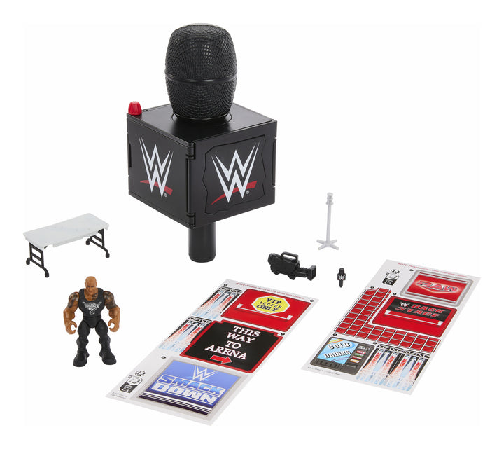 WWE Knuckle Crunchers The Rock Final Boss 3.25" Microphone Playset