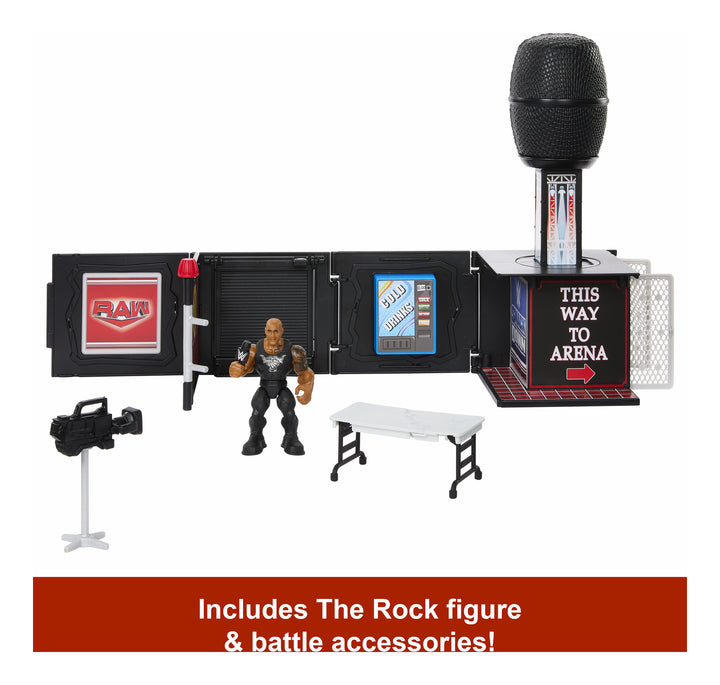 WWE Knuckle Crunchers The Rock Final Boss 3.25" Microphone Playset