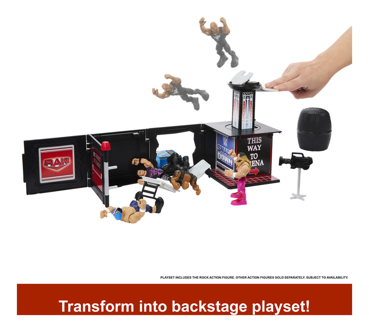 WWE Knuckle Crunchers The Rock Final Boss 3.25" Microphone Playset