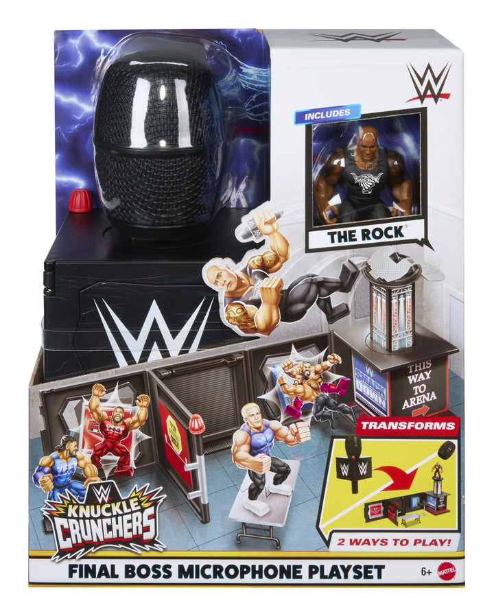 WWE Knuckle Crunchers The Rock Final Boss 3.25" Microphone Playset