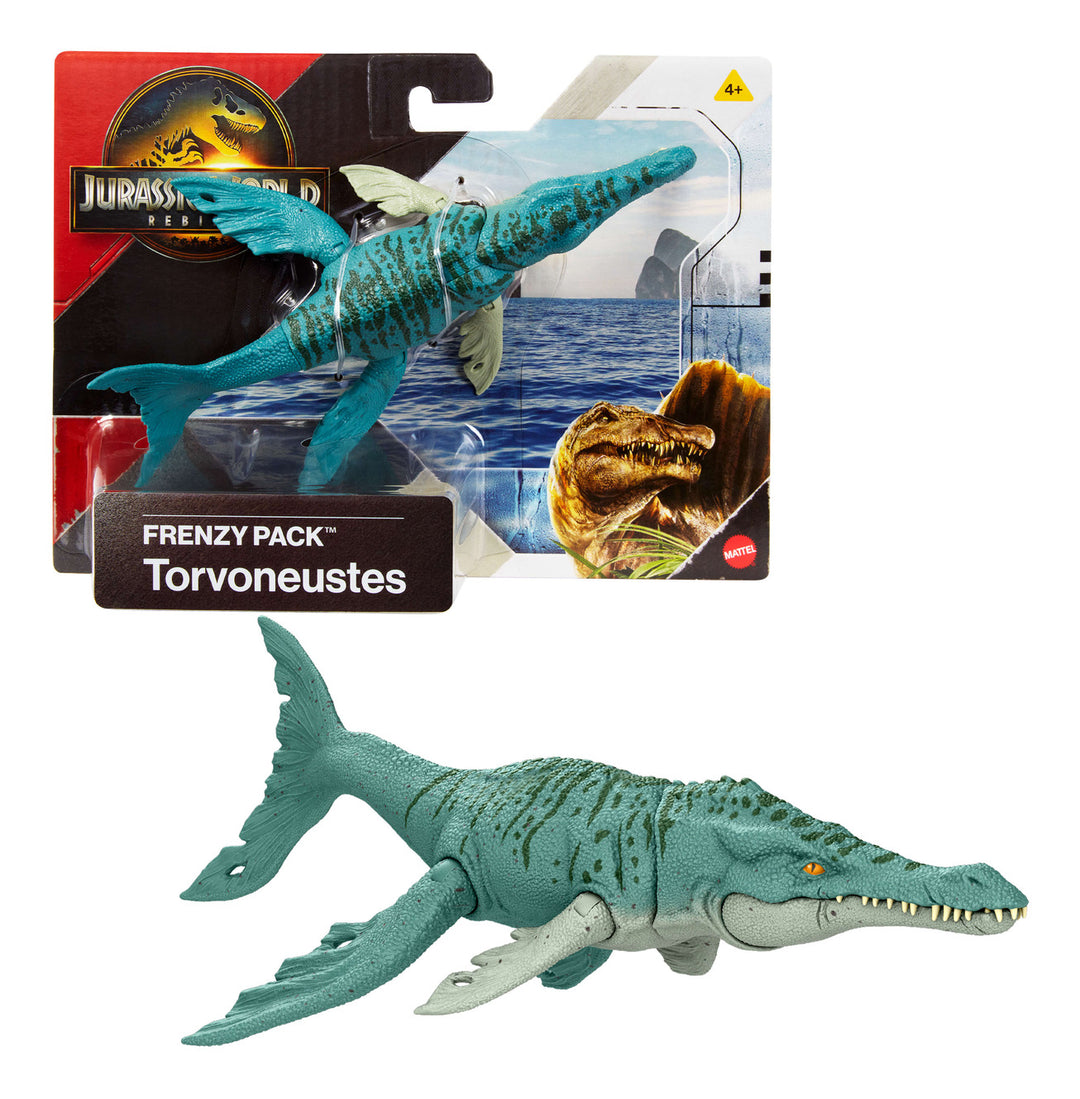 Jurassic World Saga Movable Dinosaur Assorted 7" Scale Collectible Figure With Wild Roar Frenzy Pack