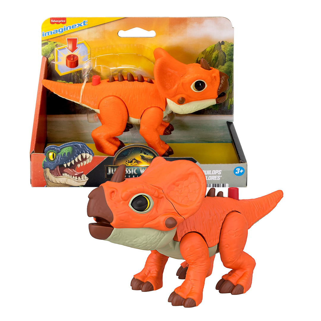 Imaginext Jurassic World Rebirth Aquilops 7.75" Feature Figure with Push Button