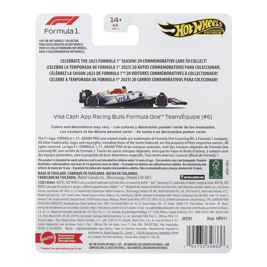 Hot Wheels Premium F1 Racing Bulls Isack Hadjar 1:64 Diecast Car alternate view