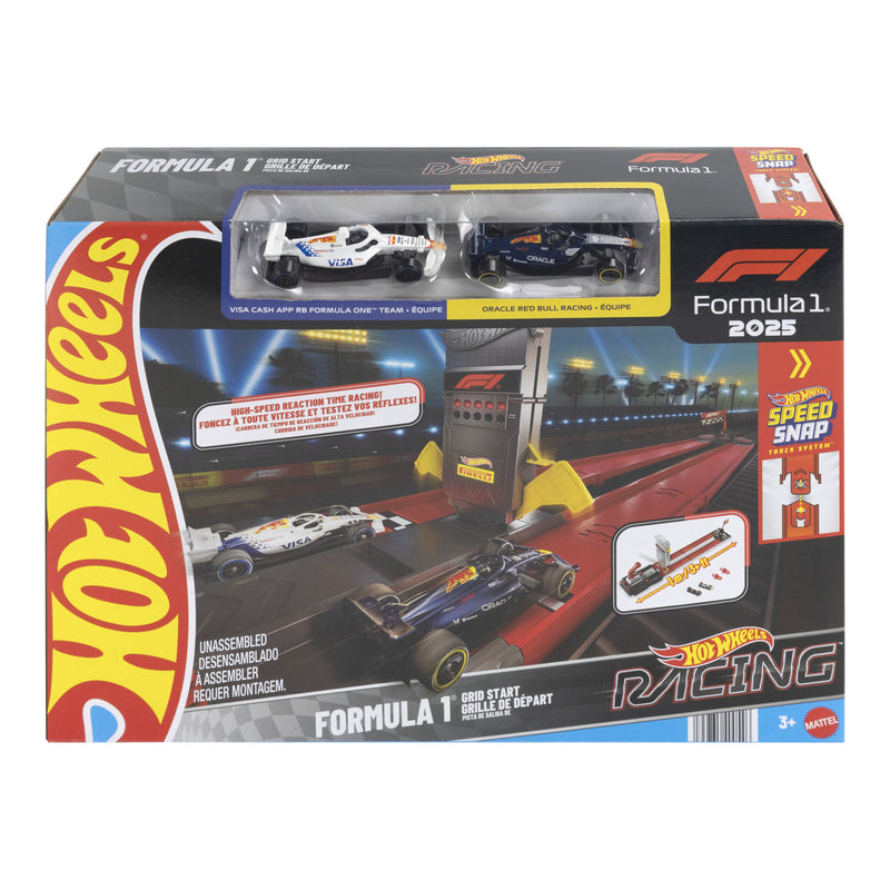 Hot Wheels Racing Formula 1 Grid Start Track Set with 2 die-cast F1 cars