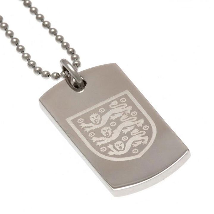 Official England Football Team Engraved Dog Tag & Chain Necklace