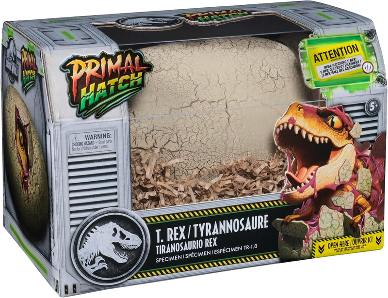 Jurassic World Primal Hatch Interactive Toy Dinosaur & Egg, packaging shot