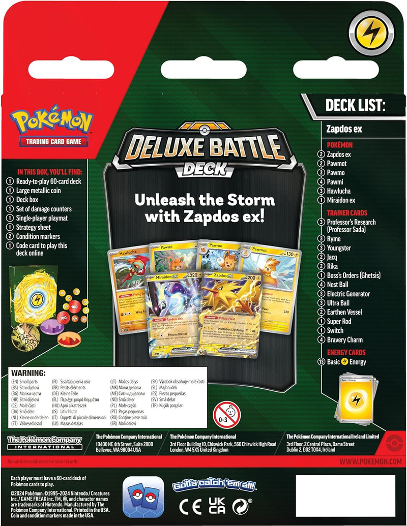 Pokemon TCG: Zapdos ex Deluxe Battle Deck, close-up detail