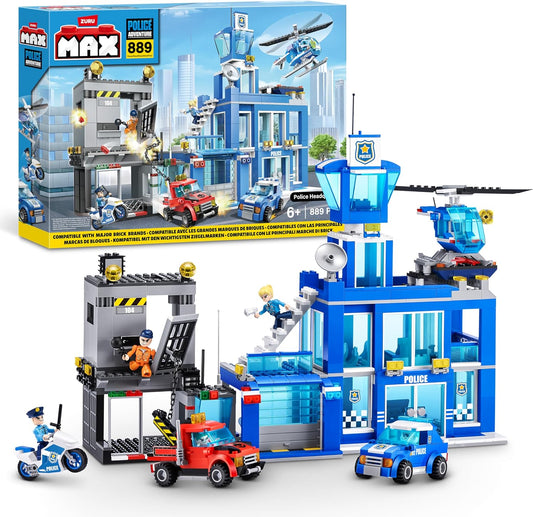 MAX City Police Headquarters 889 Piece Building Bricks Playset