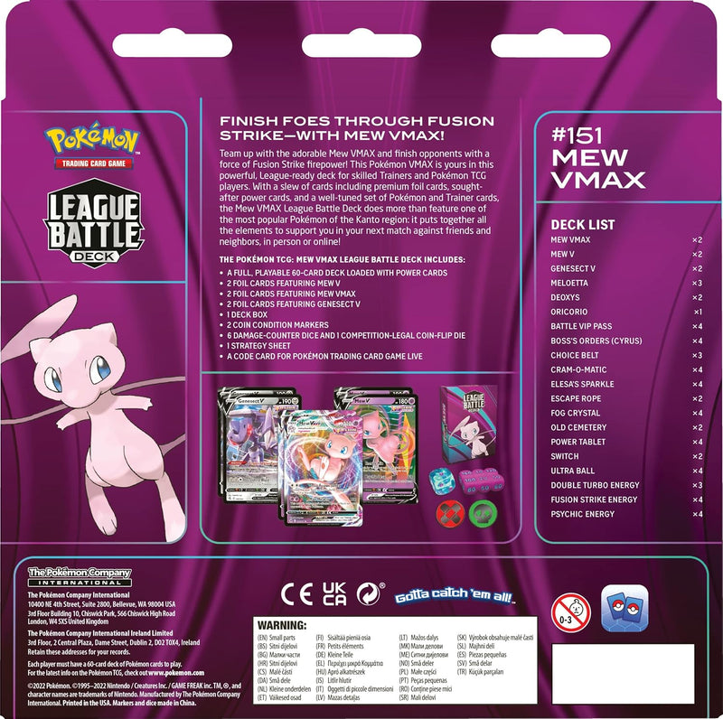 Pokemon TCG: Mew VMAX League Battle Deck, side angle