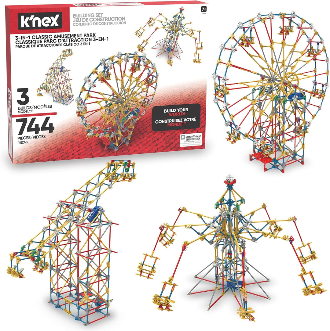 K'NEX Thrill Rides 3-in-1 Classic Amusement Park Building Set
