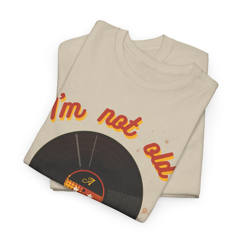 'I'm Not Old, I'm a Classic' Men's Vinyl Record T-Shirt, side angle