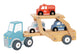 Wooden Car Carrier Truck with 3 Emergency Vehicles