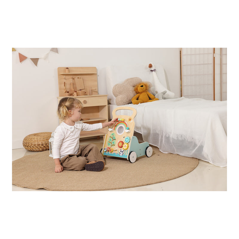 Wooden Rainbow Activity Baby Walker side angle