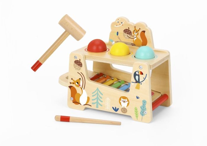 Wooden Pound and Tap Bench Musical Toy