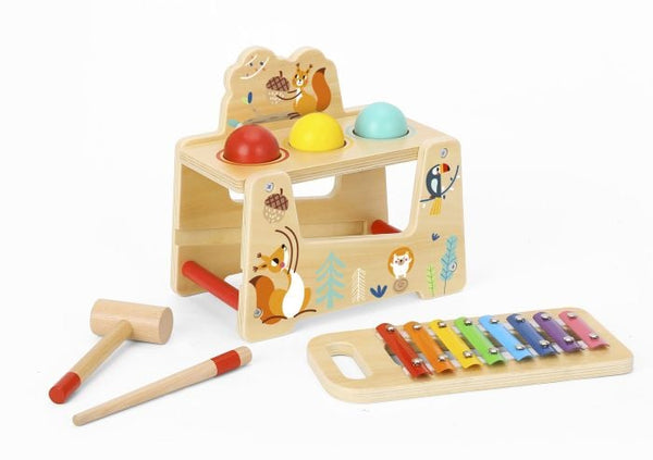 Wooden Pound and Tap Bench Musical Toy