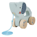 Wooden Pull Along Elephant Toy for Toddlers