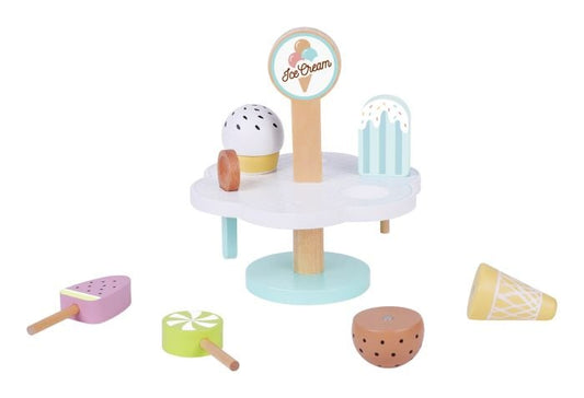 Wooden Ice Cream Playset Kids Pretend Toy