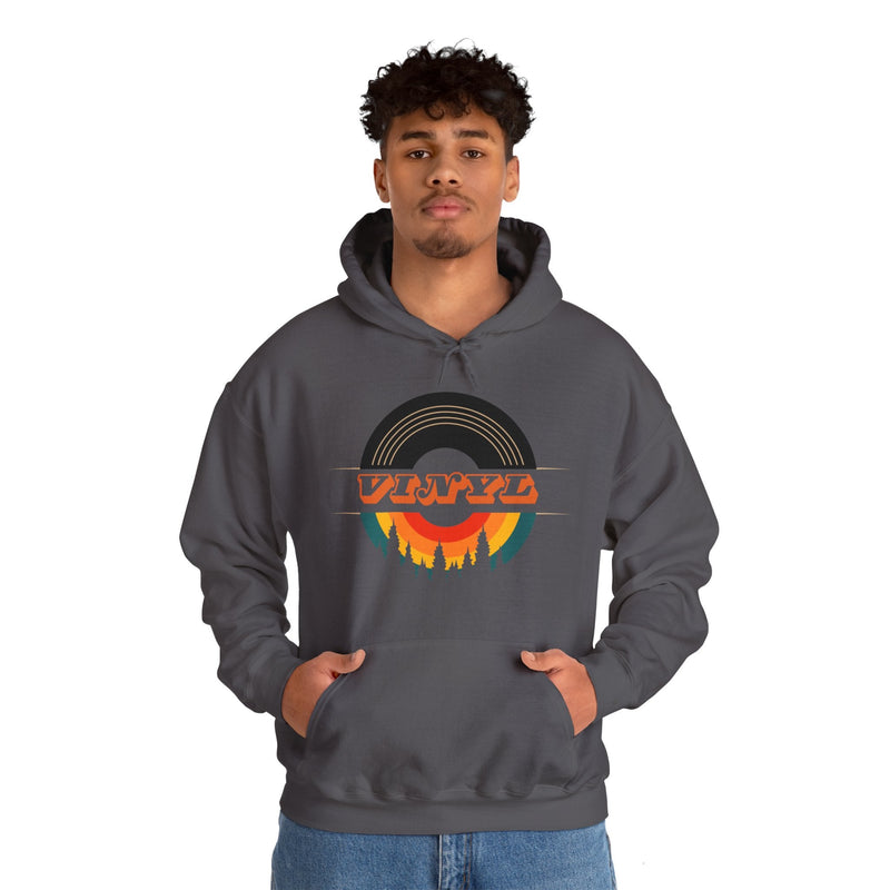 Vinyl Record Logo Men's Hoodie, side angle