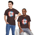 'Living at 33rpm' Men's Vinyl T-Shirt, rear view
