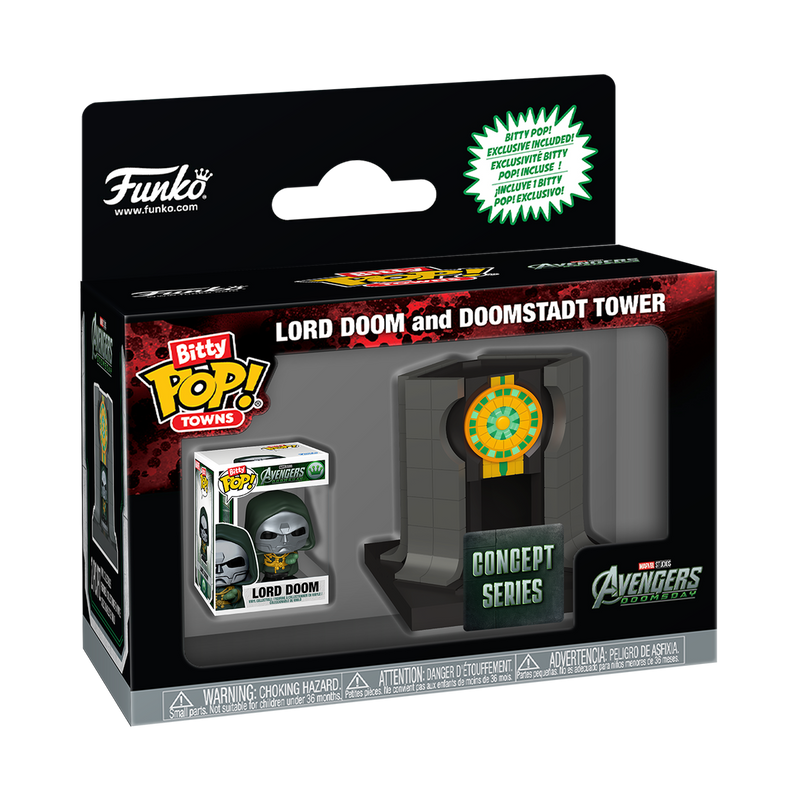 Avengers: Doomsday - Lord Doom with Doomstadt Tower Funko Bitty Pop! Town