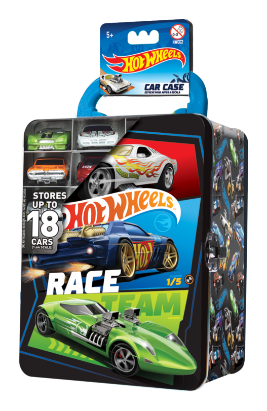 Hot Wheels Tin Car Storage Case - Black, close-up detail