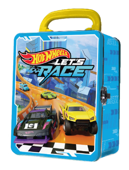 Hot Wheels Car Storage Case Blue Tin Box